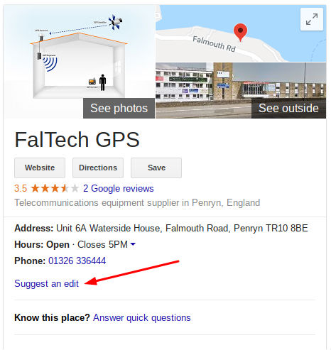 Google My Business suggest edit 