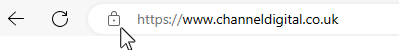 Browser address bar with padlock icon
