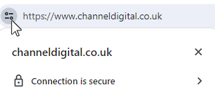 Browser site information panel showing connection is secure